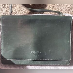 Vintage Prada Forest Green Leather Lady’s Handbag